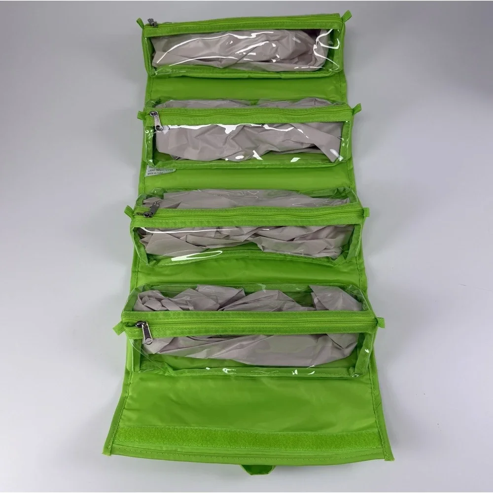 JM Joy Mangano Better Beauty Roll Up Travel Organizer Green NEW NWOT